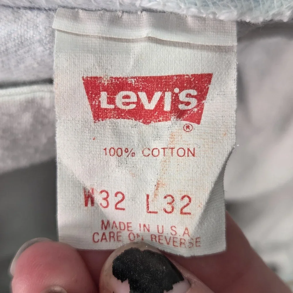 Vintage Levis Jeans Mens White Straight Button Fly USA Stains Altered Fits 27x25